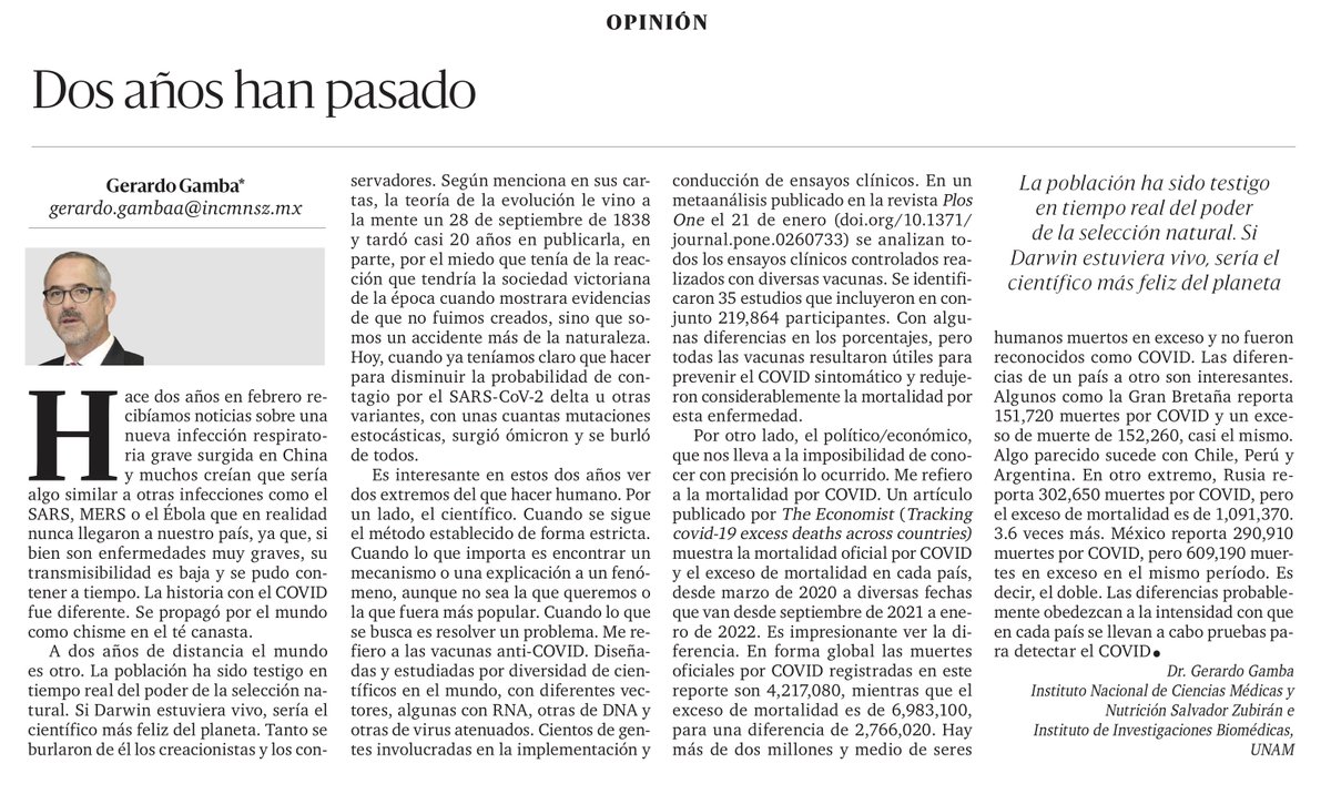 Hola, les dejo mi editorial de la semana en <a href="/LaCronicaDeHoy/">La Crónica de Hoy</a> sobre dos años de pandemia.