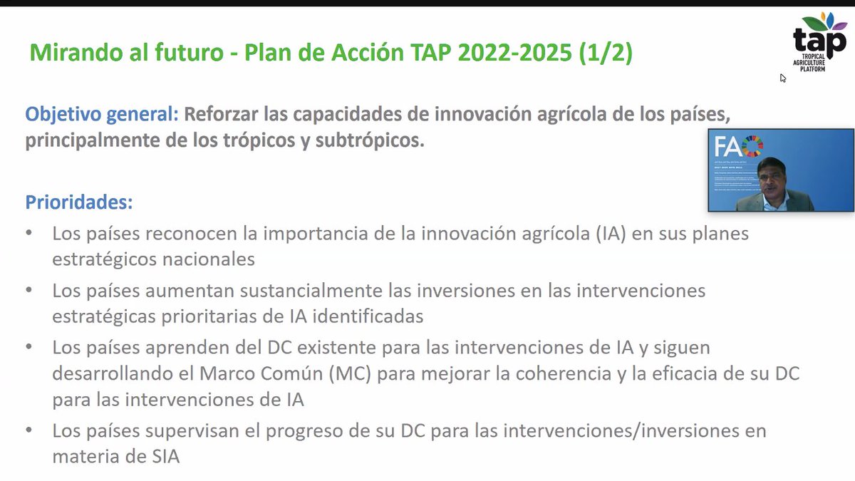 TAP_G20's tweet photo. More about efforts by @FAO @TAP_G20 on #AgInnovation:
๐#TAP_AIS project
๐integration of TAP Framework in #LatinAmerica ๐
๐ TAP Action Plan 2022-2025 (including enhancing capacities of regional research & extension organizations #RREOs) https://t.co/LrFT7AheAd