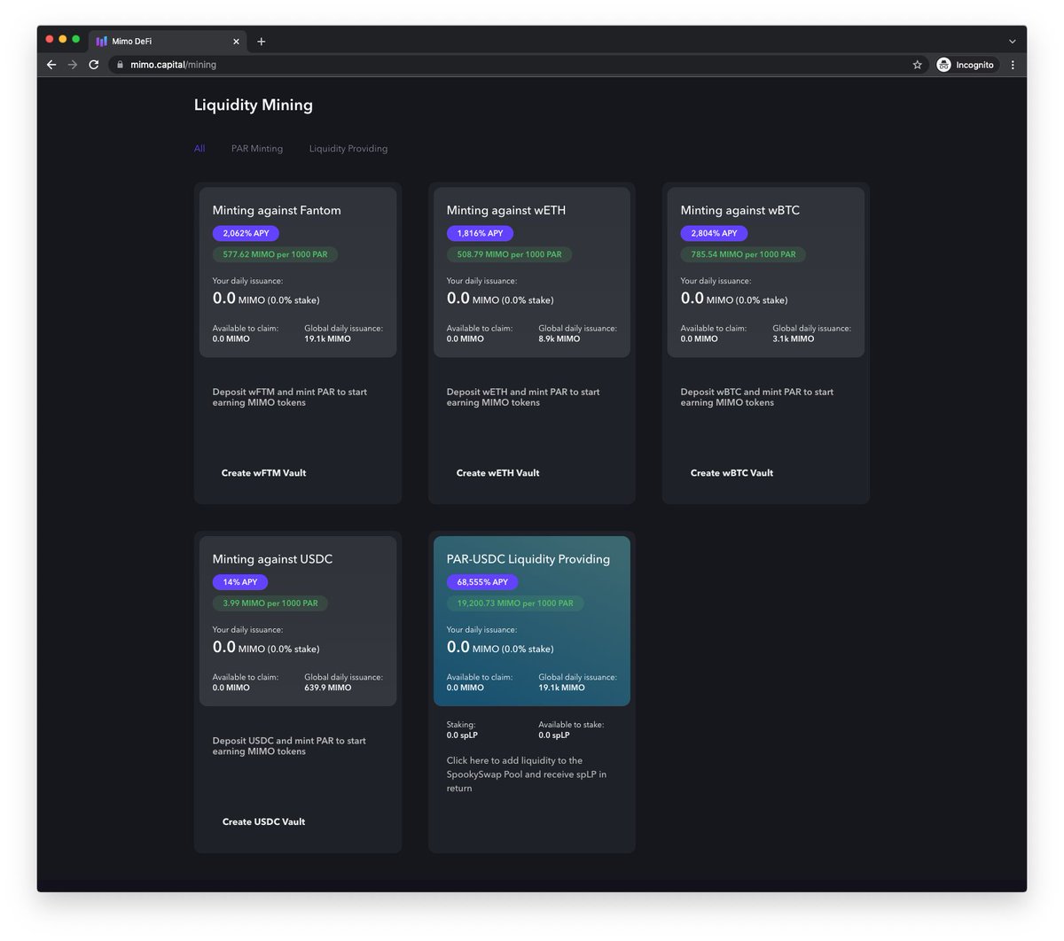 mimo_labs's tweet photo. Ramping onto @mimodefi/@FantomFDN has never been easier thanks to @SpookySwap's #MultiChain bridge.
» https://t.co/CBg28AqXvU
» Create an FTM Vault (2,062% APY)
» Mint $PAR
» Join SS's PAR/USDC pool
» Acquire $spLP
» Stake on #MimoDeF (8,555% APY)
» Enjoy maximum $MIMO APYs https://t.co/SBC881bPEa