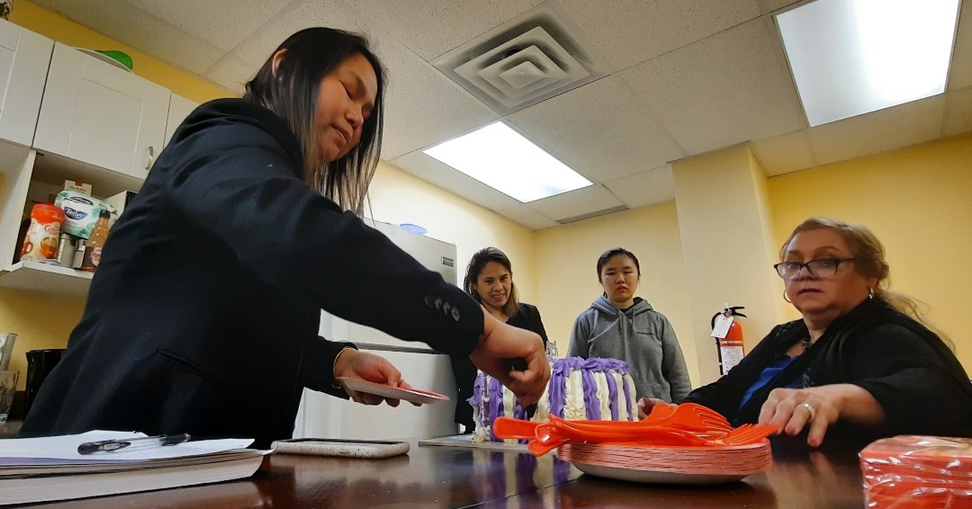 WorkGlobalCAN's tweet photo. From all of us at Work Global Canada Inc, we would like to extend a Happy Birthday to our staff member Hashe Fenequito. May your day be wonderful and delightful as the ube cake. #happybirthday #ubecake https://t.co/LsW8zJ99Wo