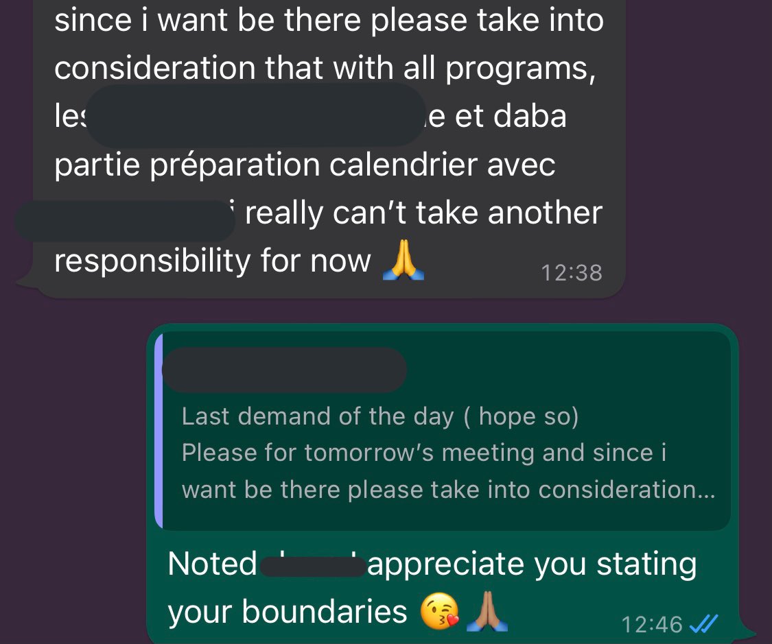 Nisrine_O's tweet image. Sometimes they say basta et ça se respecte 😊 #Boundaries #OfficeDynamics