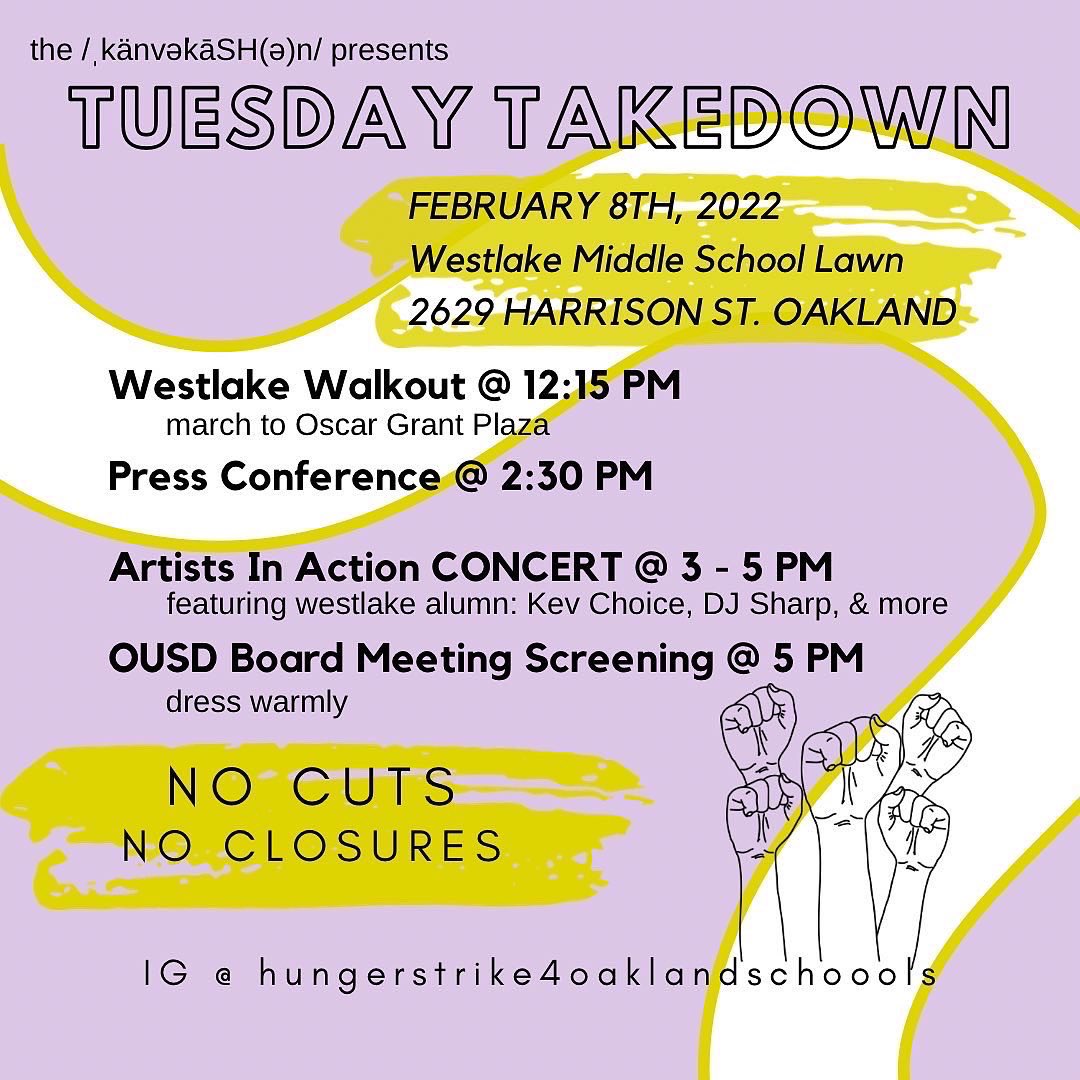 Today at Westlake Middle School! Artists In Action! Concert to End Closures! <a href="/KevChoice/">KevChoice</a>  <a href="/djdsharp/">D Sharp</a> <a href="/BLACKLONDON510/">BLACKLONDON</a> + more! 3-5pm come out and support! No cuts! No closures! Support our students, teachers, and community!
