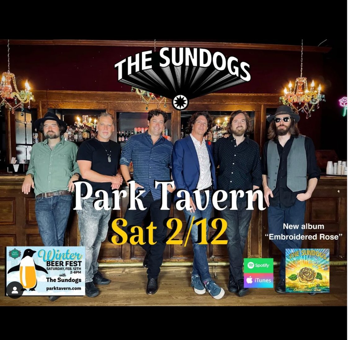 ParkTavern's tweet photo. This Sunny☀️Saturday hang with The Sundogs & Jon Harris band for Winter Beer🍻Fest. We are highlighting newly tapped PT beers, Sierra Nevada, Scofflaw, Sweetwater, seltzers, & more. Tickets $5 at https://t.co/1yes527Yza #parktavern #beerfest #Thesundogs #jonharrisband https://t.co/F6dFTd1Rd7