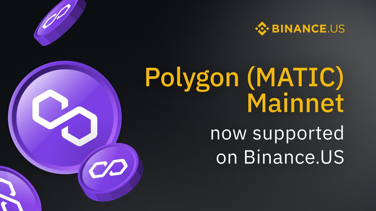 Attention <a href="/0xPolygon/">Polygon | POL</a> Community!

We now support mainnet $MATIC deposits on Binance.US. Withdrawals open tomorrow at 9 a.m. PST / 12 p.m. EST.

Learn more: support.binance.us/hc/en-us/artic…