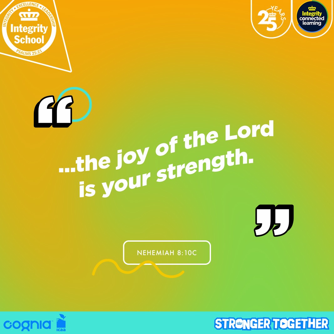 ISACSpirit's tweet photo. El gozo del Señor es nuestra fortaleza. 
Nehemías 8:10c

#TheNewGreatestGeneration #StrongerTogether  #Nursery  #Preschool  #Elementary #Secondary #HighSchool #IntegritySchool #FamiliasIntegrity #bibleverse https://t.co/8LvOBKBK7x