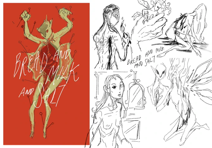 bit of ideation for school! bread and milk and salt.... short story of makes me go oijchdhdhbbfbbbvgsh 