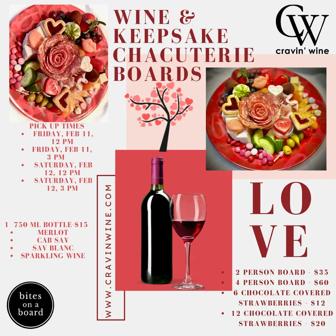 CravinWine's tweet photo. Need a small, yummy treat to share with your special someone or a group?! Order one of our Valentine's Day bundles, charcuterie or chocolate covered strawberries and WINE! Go to https://t.co/eeUdvNKWgk or call 252-514-2675 to get yours! https://t.co/wfnnEvFs4e
