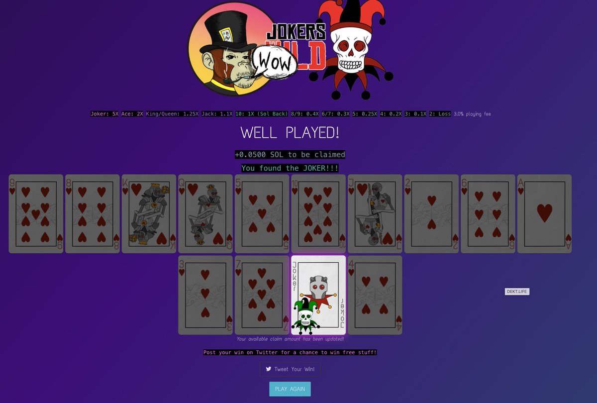 MonsNickRivers's tweet photo. Haha @DektLife coming through with more degen games. And I am a winner! https://t.co/Q2mrnRFQI1