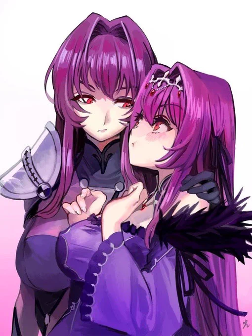 #この作品がなかったら今の自分は存在しなかったと言っても過言ではない作品
はじめてかいたスカサハとスカディ。このアカウントを作るずっと前に描いていたのですが見せる人がいなかったので眠っていた絵です。この絵を通して、このアカウントを作って色んな人に出会えてよかったです🥰 