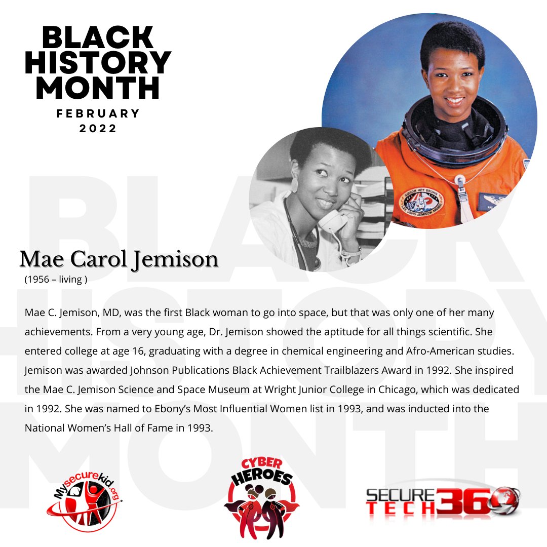 securetech360's tweet photo. MySecureKid is celebrating Black History Month and we want YOU to join us all month long as we spotlight, share historical stories and resources honoring those who are leaders in cybersecurity. #360Cares #BlackHistoryMonth #MySecureKid #SecureTech360 #CyberHeroes https://t.co/UqyQstd1Ox