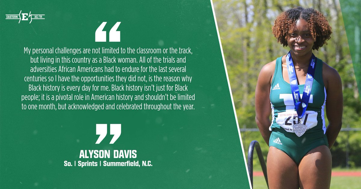 EMUXC_TF's tweet image. "𝐁𝐥𝐚𝐜𝐤 𝐡𝐢𝐬𝐭𝐨𝐫𝐲 𝐢𝐬 𝐞𝐯𝐞𝐫𝐲 𝐝𝐚𝐲 𝐟𝐨𝐫 𝐦𝐞."

Take a second to read what @alysonn_simonee has to say about #BlackHistoryMonth !

#EMUEagles | #ChampionsBuiltHere