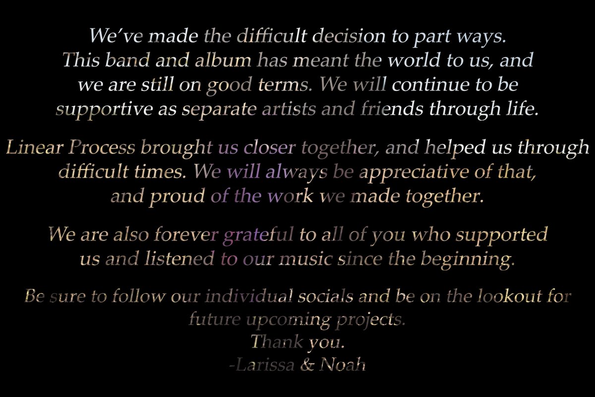 LinearProcess's tweet photo. We've been quiet lately, and here's why. Thank you. https://t.co/h9xc4b1asa