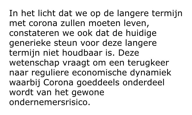 sophievleeuwen's tweet photo. Kabinet: huidige generieke steun op lange termijn niet houdbaar. Corona wordt ondernemersrisico @BNR #corona https://t.co/GkpbYPeAKh