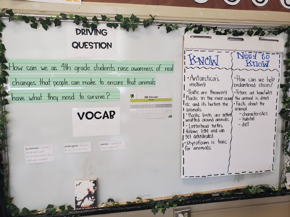 Holli_Sears's tweet photo. Endangered Species PBL Unit is in full swing in Ms. Kew's and Mrs. Lee's 4th grade classes @NSDCentral! Students are asking good questions about their driving question and showing what they know about animal habitats with a model. Awesome examples of integrating STEAM &amp; PBL! https://t.co/mtNyLTz41k