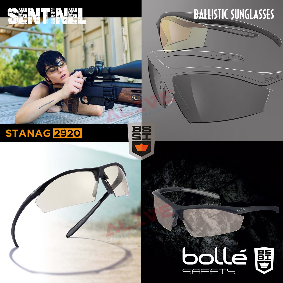 alive_sr's tweet photo. Discover Bollé Safety Standard Issue (BSSI) Line - SENTINEL Ballistic Glasses, Certified to STANAG 2920, EN166, EN170 and EN172.
#Military #ppeeyewearexperts #safetyequipment #airsoftgear  #paintball #ppe #militarywife #SafetyFirst #TacticalSeeker #safety4students https://t.co/MJ7JfUA8d5