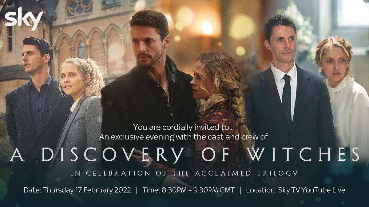If you’re feeling blood rage that we’re nearing the end #ADiscoveryOfWitches then we have great news. 

Join the cast and crew at this celebratory virtual event looking back at the entire journey, sign up here 👇
events.skygroup.sky/ADiscoveryofWi…