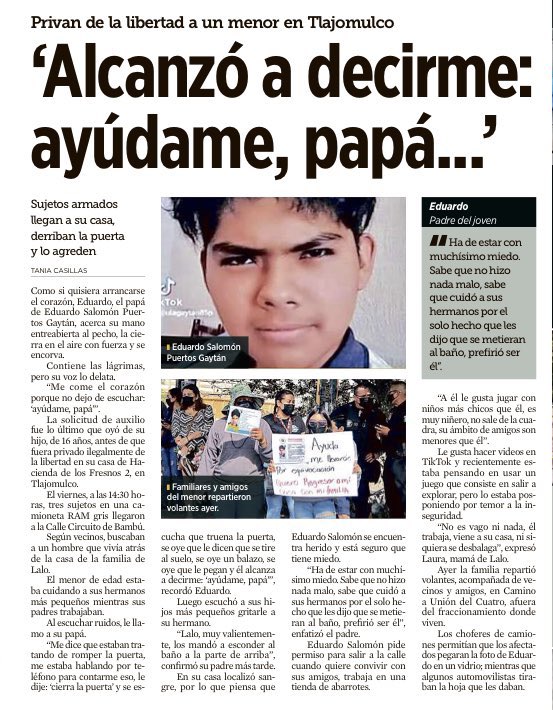 SoyIsraman's tweet photo. Desgarrador, aterrador y frustrante el caso de Eduardo Salomón. QEPD.

Estamos esperando la creación en el @senadomexicano de la Comisión Especial para Desaparecer los Poderes del estado fallido del @GobiernoJalisco 

Apúrense @RicardoMonrealA @DanteDelgado  😡 https://t.co/czeiRlCXIh