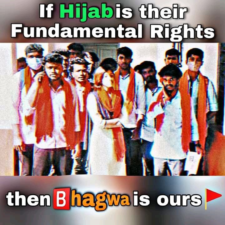 ManishKumar8365's tweet photo. #JaiShriRam If hijab is for you then saffron is for us 🚩

#JaiShriRam #HijabRow https://t.co/OOOEptQPvW