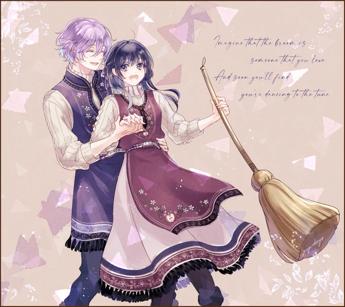 エペ監♀(※顔あり・年齢操作🍎🌸) #twst_NL 

このほうきで 愛しい人と
軽やかにダンスを 踊るつもりよ 