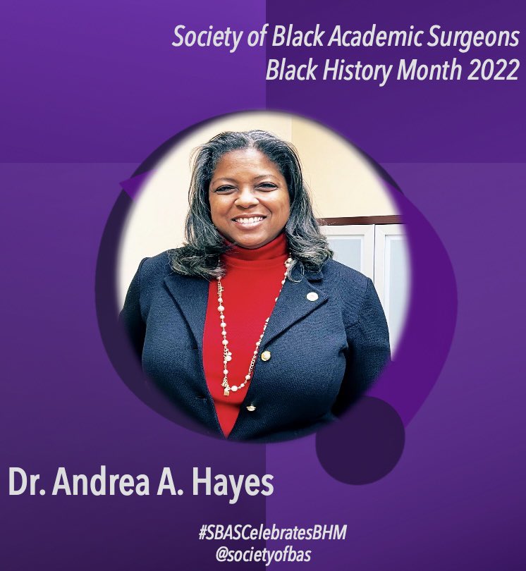 SocietyofBAS's tweet image. Our #BHM #TripleFeature continues with Pediatric Surgery PIONEER, Dr. Andrea Hayes! Dr. Hayes is the current Chair of Surgery at Howard University! Your EXTRAORDINARY accomplishments &amp;amp; faith INSPIRE us! #BecauseofYou, We BELIEVE! ✨

#SBASCelebratesBHM #BlackGirlsDoSurgery ✊🏾✨💜