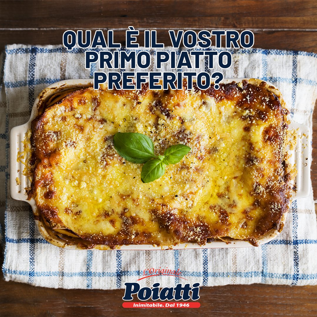 Qual è il vostro primo piatto preferito?
E perchè proprio la Lasagna? 
#LasagnaLovers 😍

#PastaPoiatti #LOriginale #100per100GranoSiciliano