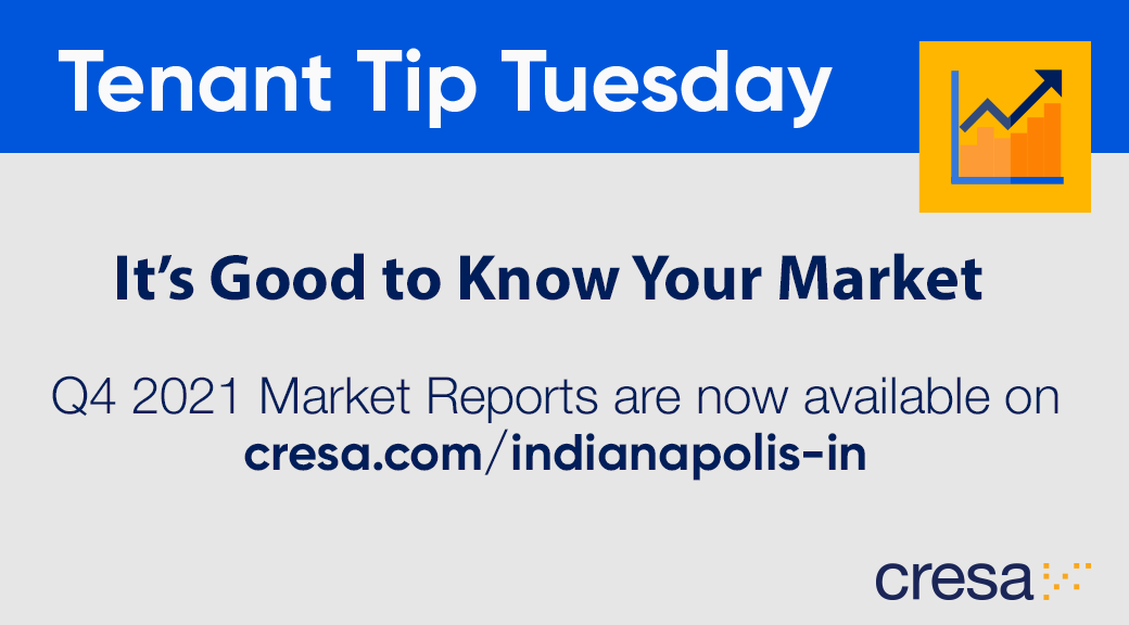 #TenantTipTuesday - It is Good to Know Your Market! The Q4 2021 #Indianapolis Market Report is now available: ow.ly/r47C50HPHxY

#cre #cresa #tenantrep #officemarket #industrialmarket #conflictfree #thinkbeyondspace