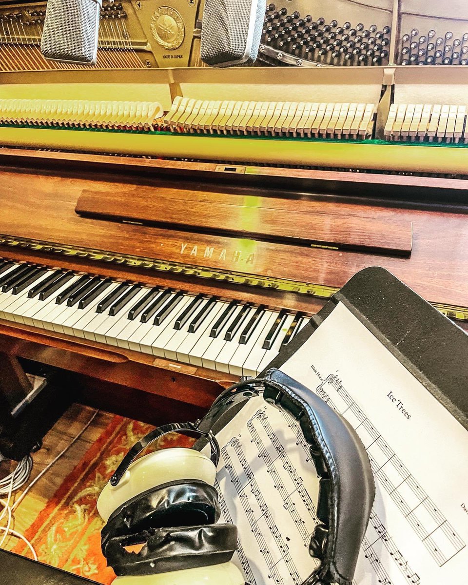 MrDavidBaron's tweet image. Ice Trees 🌲 recording setup. The darn stereo bar keep slipping…. Felted Yamaha U1 #neumannu87 #yamahau1