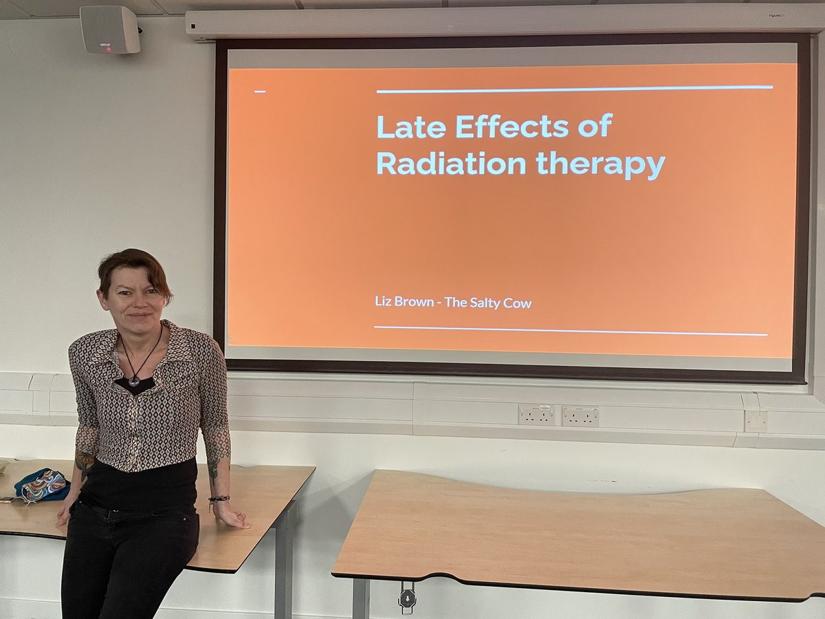 Julie_radschool's tweet photo. Sometimes you get to meet incredible people in this world. Today was one of those times. @thesaltiestcow delivered the most amazing session to our radiotherapy students. Powerful. Moving. Articulate with a little bit of crazy and loud. She was wonderful. Cannot thank you enough x https://t.co/9rbnx77cCU