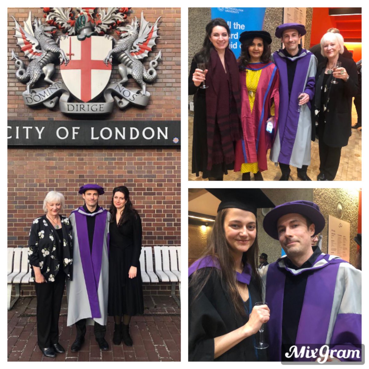 greg_lessons's tweet photo. Lovely graduation event yesterday at the Barbican. Grateful to celebrate with my fantastic family, superb supervisor and our super student!!! #phd #nutrition #health https://t.co/K4Zzdu1Na9