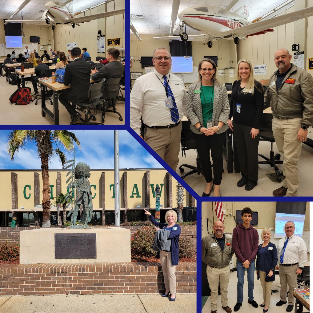 #FlyHighGAI Wow!  Fantastic visit to <a href="/ChoctawHS/">Choctaw High School</a> AFJROTC <a href="/ERAU_ACA/">ERAU ACA</a> Dual Enrollment Pgm!  Thank you <a href="/BatesJROTCSASI/">Scott Bates</a> and Principal Heck for the opportunity to meet such outstanding students and a senior accepted to <a href="/ERAU_Daytona/">ERAU Daytona Beach</a>. <a href="/conklin4kids/">Dr. Colleen Conklin</a> <a href="/DavidMoorefiel3/">David Moorefield</a>