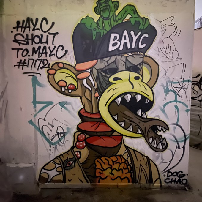 SmokeyDougie's tweet photo. Thanks to some mysterious forces that brought me and MAYC #17172 together, this is our first gift to MAYC on behalf of HAYC.
#BAYC #MAYC #HAYC #NFT #METAVERSE #ETH https://t.co/YPiJM0v4Nf