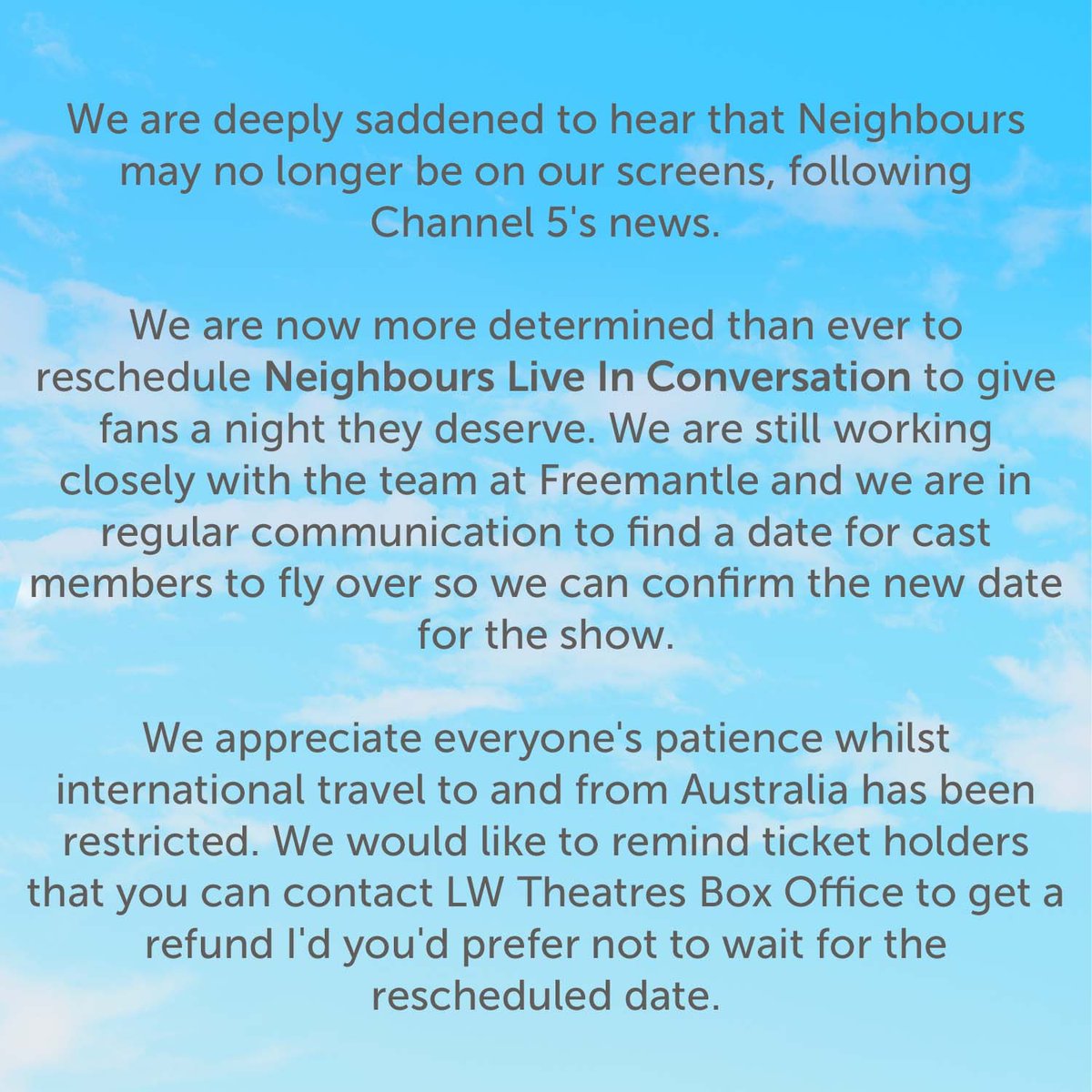 Neighbours: Live in Conversation (@liveinconvo) on Twitter photo 