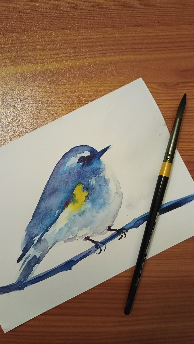 I am sick but I couldn't relax so thought would paint a quick birdie.

#art #artwork #artist #relax #arttherapy #healing #joy #birdpainting #painting #watercolorpainting #BirdTwitter #watercolorillustration #india