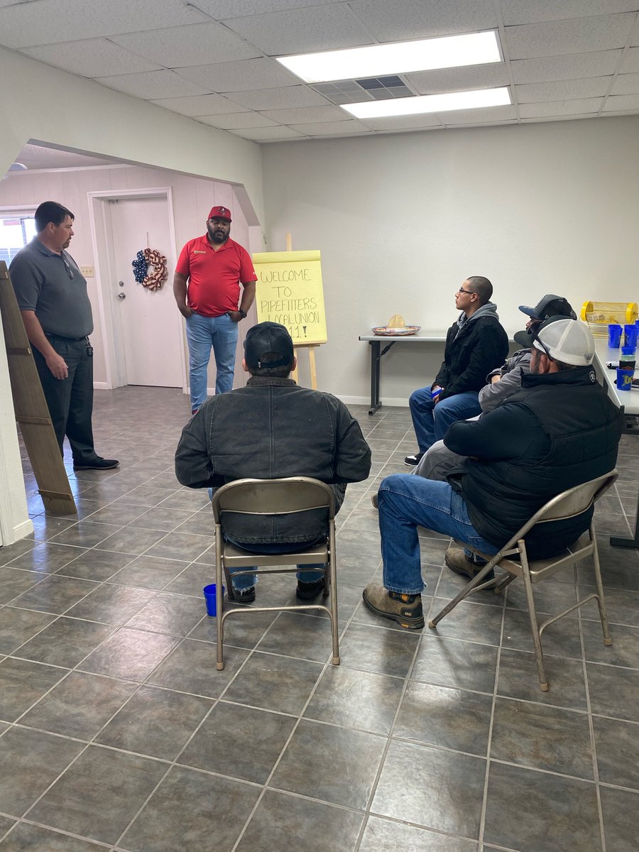 Members at a meeting in Corpus Christi with McCloskey Mechanical located in Dallas, ready to start an upcoming project.