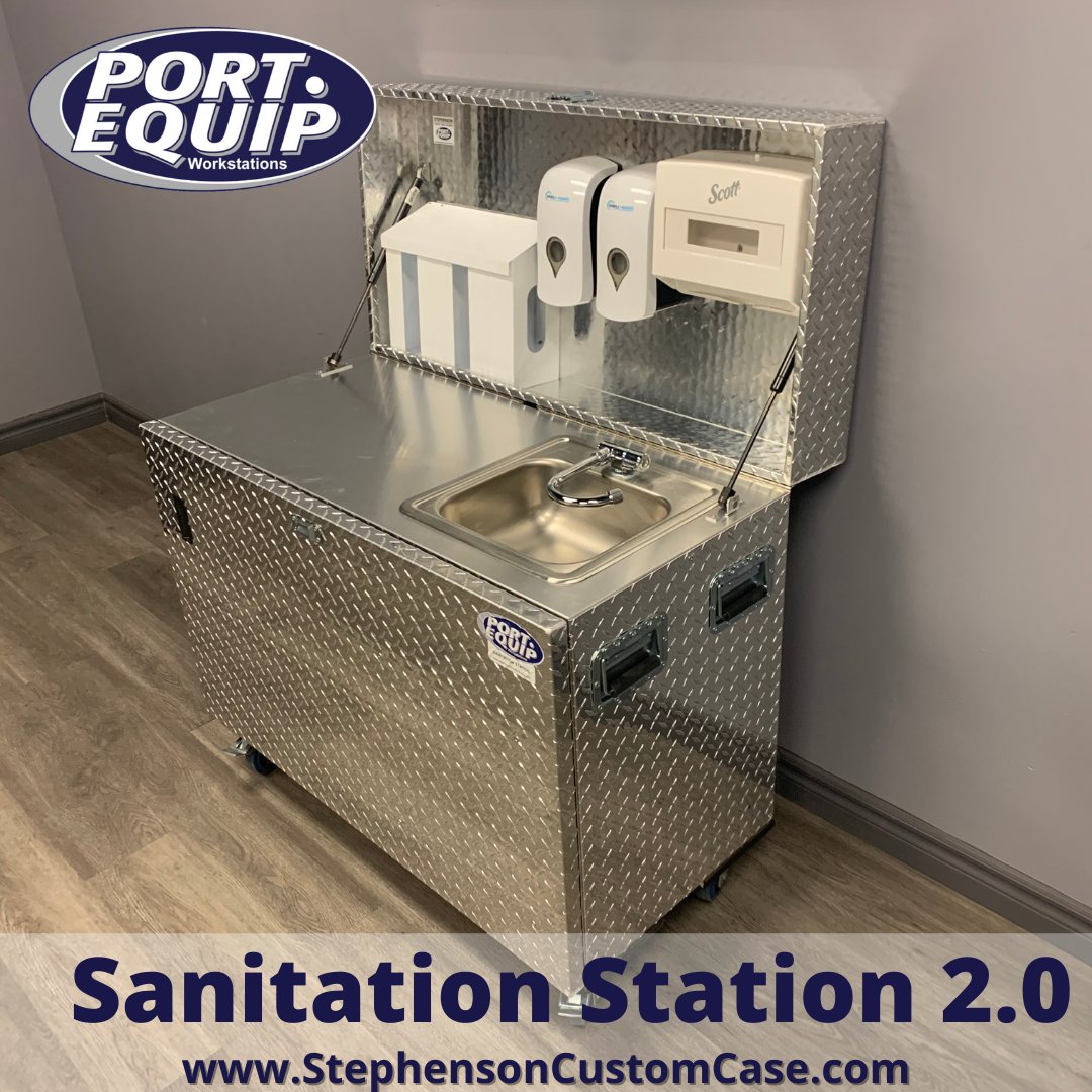 stephensoncase's tweet photo. #Introducing The #Sanitation Station 2.0 - #nowfeaturing #fullyfunctioning #mobilesink w/ #waterdispensing system (plugs into any 
standard 110 v outlet) &amp; includes #wastewater tank. 🚰
#Heavyduty #diamondplate #aluminum #construction, #rustproof, #mobile &amp; #waterresistant. https://t.co/FCI4jmwG6w