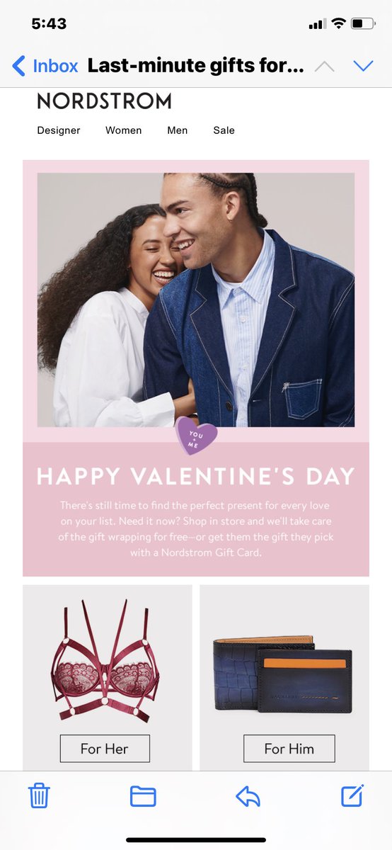 KTEDCOOKS's tweet photo. Seriously #nordstrom?? Last minute gift for a women is lingerie but for a man it’s a wallet?? A bit mass-agonistic?? Hey gals, we are going to get you something that’s really for the person that’s giving it to you! #shameonyounordstrom https://t.co/HceJTe6A5N