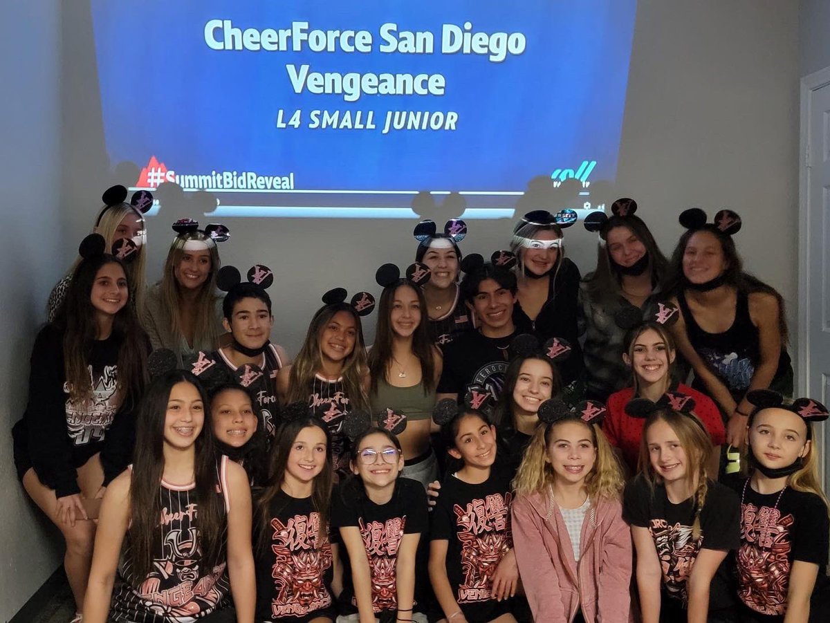 CheerForceSD's tweet photo. Congrats to all 13 CFSD teams that competed at Spirit Sports this weekend!! Huge shoutout to Anarchy who recieved an At Large bid to The Cheerleading Worlds, Vengeance who received an At Large bid to The Summit and Chaos who won the Junior Level 5 - Small division!!❤️ https://t.co/ZSdTB91GNV
