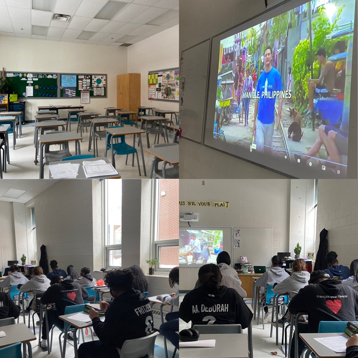 Putting listening strategies into practice with a challenging and fast paced video clip about a new invention  for light in rural areas in the Philippines. Happy to have a new group of students filling the room with laughter! Welcome 11s! Bienvenue! Let’s learn, shall we?👋🏼❤️🎧