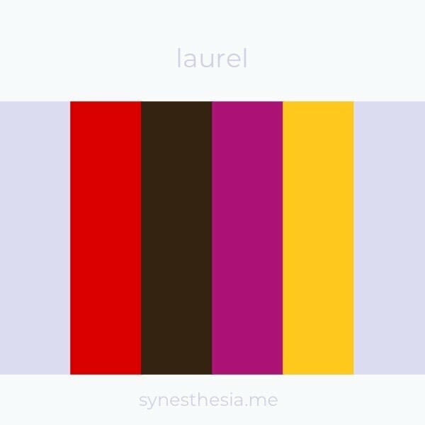 SynesthesiaMe's tweet photo. what color is your name, Laurel? https://t.co/vdSqLARkdc https://t.co/LpuQnVh0Tx