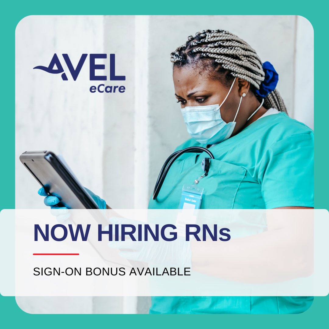 Nurses who are looking for new opportunities, a change of pace, and a sign-on bonus! Help us transform healthcare delivery via telemedicine. Apply today! #telemedicine #telehealth #healthcare #nursejobs #healthjobs 
 
pm.healthcaresource.com/cs/avera/#/res…