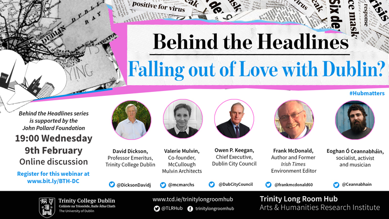 Andrea Horan (@andreahoran) on Twitter photo Behind the Headlines: Falling out of Love with Dublin?
Register for this panel discussion taking place tmrw feat DCC's Owen Keegan; Eoghan Ó Ceannabháin <a href="/DublinIsDying/">Dublin Is Dying</a>; <a href="/frankmcdonald60/">Frank McDonald (@frankmcdonald60.bsky.social)</a>; Trinity's <a href="/DicksonDavidj/">David Dickson</a> &
Valerie Mulvin <a href="/mcmarchs/">McCullough Mulvin</a>
tcd.ie/trinitylongroo… Behind the Headlines: Falling out of Love with Dublin?
Register for this panel discussion taking place tmrw feat DCC's Owen Keegan; Eoghan Ó Ceannabháin <a href="/DublinIsDying/">Dublin Is Dying</a>; <a href="/frankmcdonald60/">Frank McDonald (@frankmcdonald60.bsky.social)</a>; Trinity's <a href="/DicksonDavidj/">David Dickson</a> &
Valerie Mulvin <a href="/mcmarchs/">McCullough Mulvin</a>
tcd.ie/trinitylongroo…