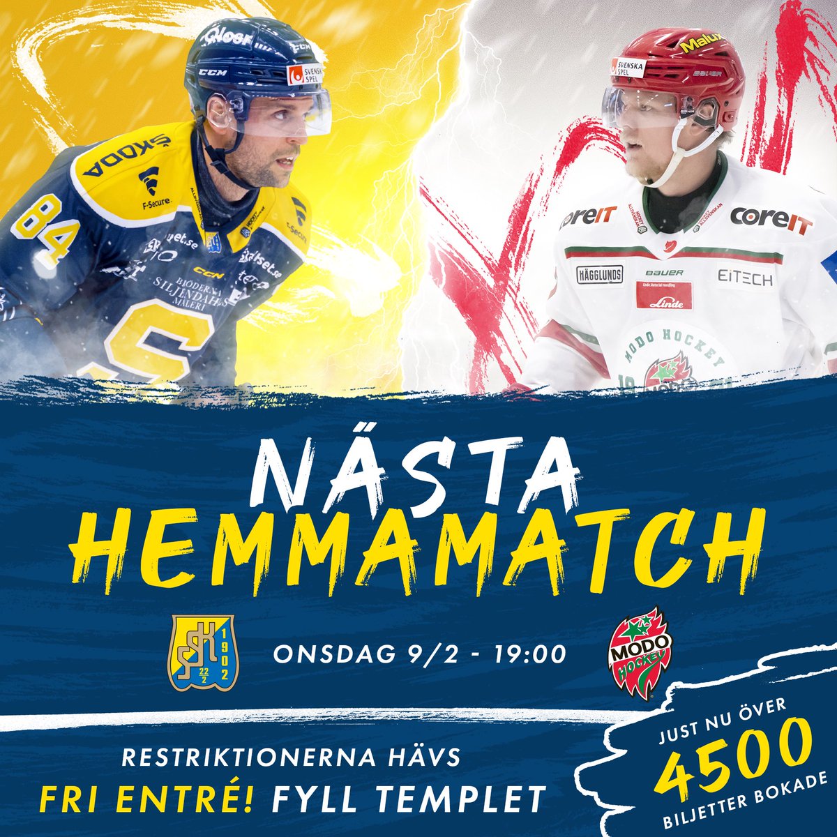 SodertaljeSK's tweet photo. Knappt 24h kvar till nedsläpp - närmar vi oss 5000 innan den här dagen är slut?! Biljetter➡️ https://t.co/ypanaK2437

#TwittSSK https://t.co/HFFvAlUFzI