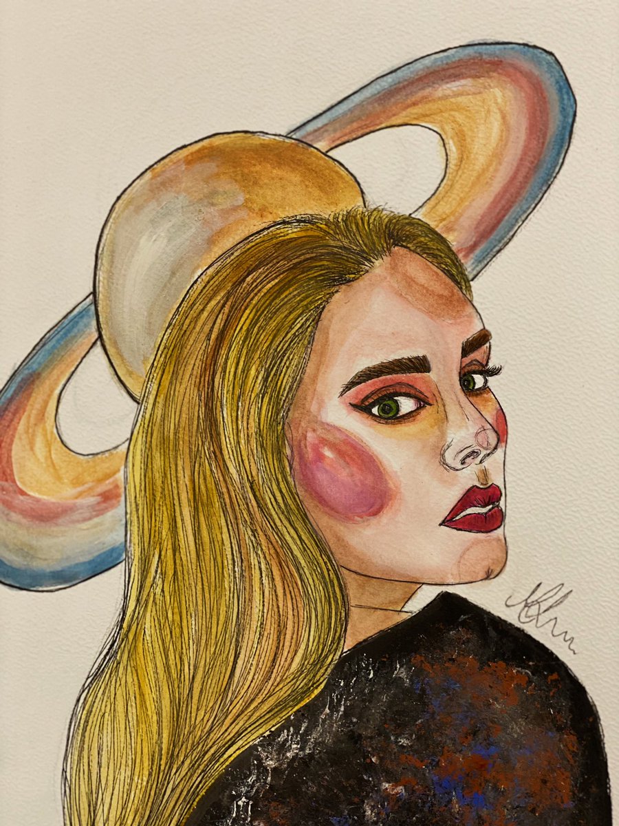 lovelessbeech6's tweet photo. I’m veryyyyy into @Adele ’s 30 album, so i painted her ✨🪐 How do ya like it? ☄️
#watercolorpainting #adele #adelefanart #adeleart #30adele https://t.co/CUmBXPfKzz