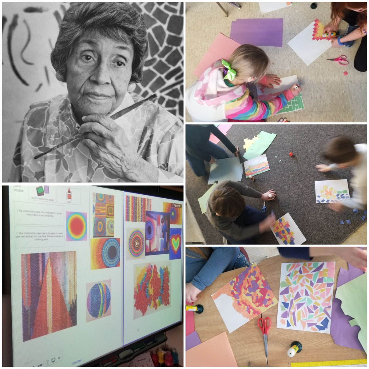 This month we are spending our art periods learning about Black artists! Ss absolutely loved learning about Alma Thomas and creating colourful mosaics inspired by her work. <a href="/ThamesfordPS/">Thamesford_PS</a> #BlackHistoryMonth
