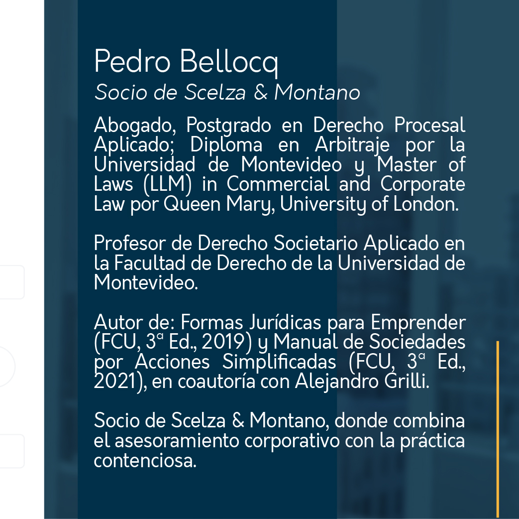 "La autonomía de la voluntad en la SAS uruguaya" es el tema que expondrá <a href="/PedroBellocq/">Pedro Bellocq</a> , Socio de Scelza &amp; Montano, en el I Congreso de Derecho Societario.

#ElInstituto #Congreso #DerechoSocietario #Derecho