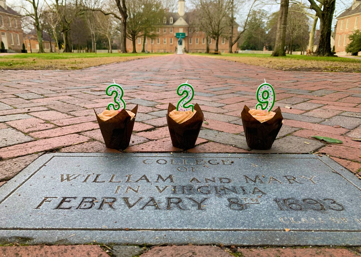 williamandmary's tweet photo. Happy Birthday, William &amp; Mary! Today marks the anniversary of W&amp;M's royal charter, though most of the festivities will take place on Friday. You can watch the #wmCharterDay Ceremony starting at 4 p.m on Feb. 11 at https://t.co/DhY15DueLq. https://t.co/r2ULyCbFvT