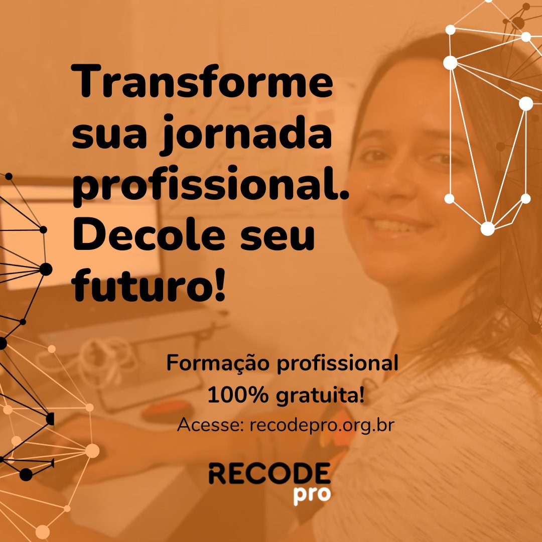 rederecode's tweet image. Você pode ser o próximo desenvolvedor full stack do mercado. Participe do processo seletivo do Recode Pro até 25/2!
Confira o regulamento:
recodepro.org.br
#recodepro #coding #tecnologia