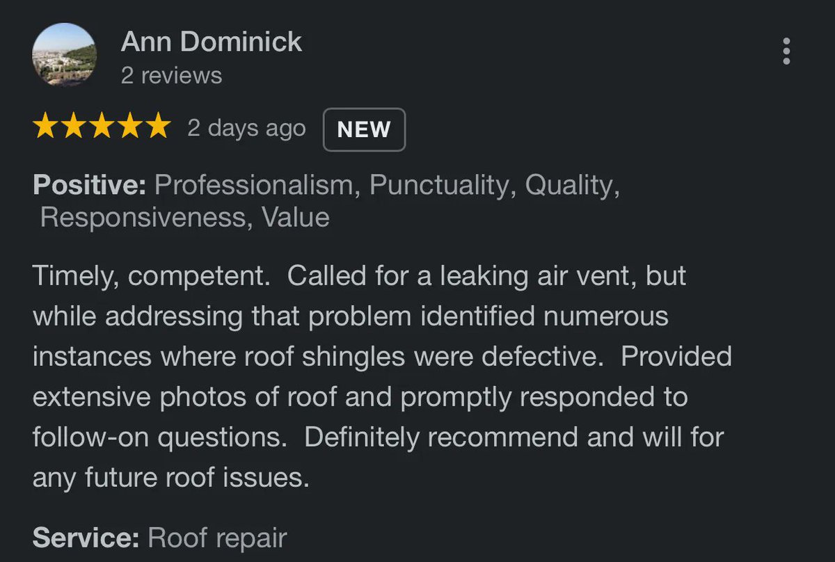 SpartanRoof's tweet photo. Testimonial Tuesday! ⭐️ https://t.co/w5hWnBVM4t