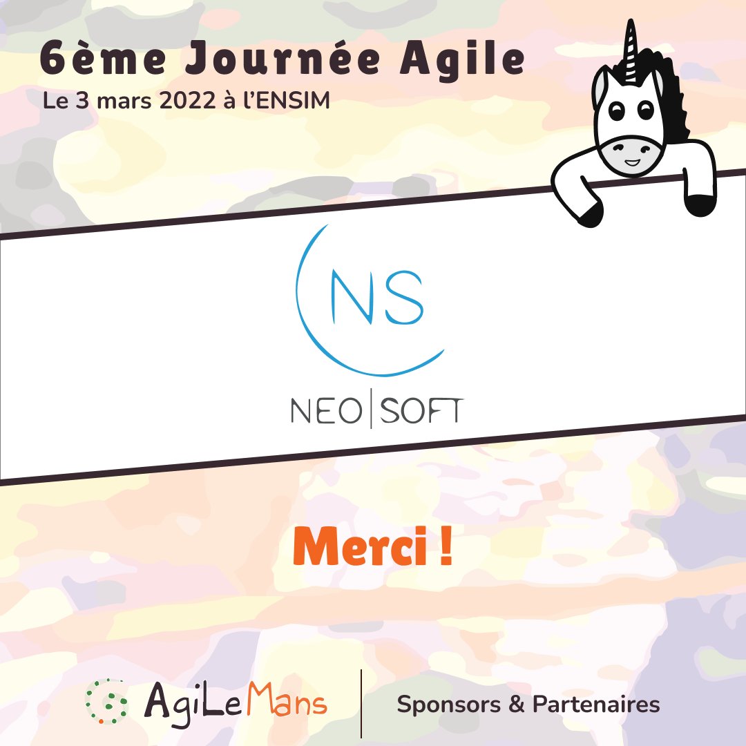 agilemans's tweet photo. Merci à @NeoSoft_ de nous soutenir à nouveau cette année !
Vous aussi vous souhaitez soutenir la journée ? N'hésitez pas à nous contacter.
Et pour la billetterie c'est ici : https://t.co/HgUnlWOUo8 https://t.co/ImxgWMfPg2