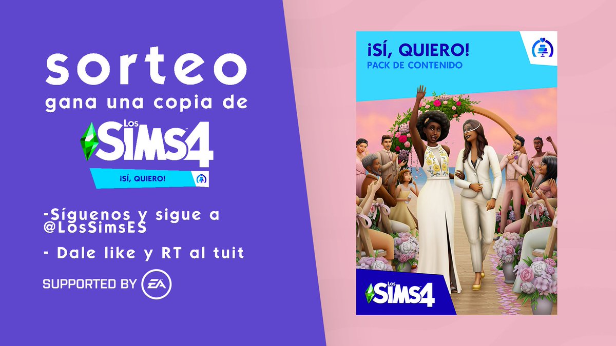 ▪️ SORTEO: ⛪️💕

Gana una copia de Los Sims 4 ¡Si, Quiero! Pack de Contenido.

REQUISITOS:

- Síguenos y sigue a <a href="/LosSimsES/">Los Sims</a> 
- Dale like y RT a este tuit

Sorteo internacional y finaliza el 17 de febrero
¡Suerte a tod@s! 🍀